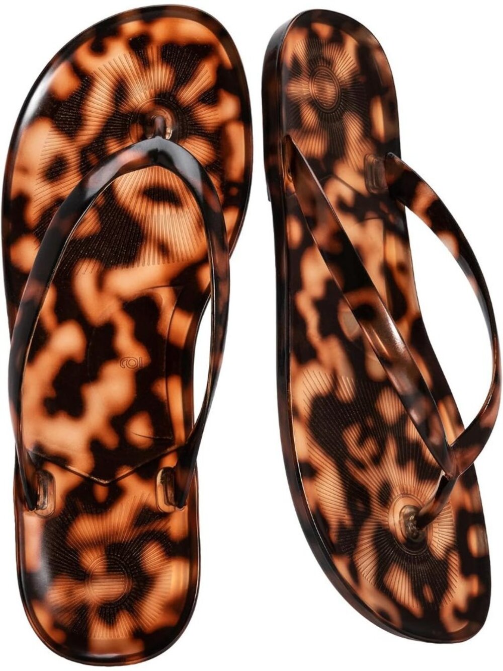 Women's Tortie Summer Jelly Flip Flops Soft Flexible Casual Thong Flat Sandals